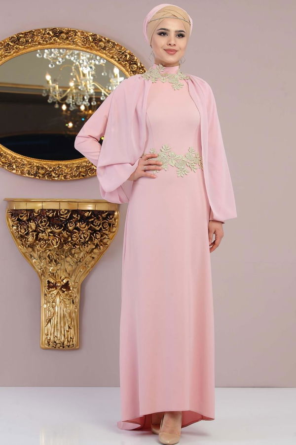 Elbise Siyah  Pembe - 1138 PEMBE