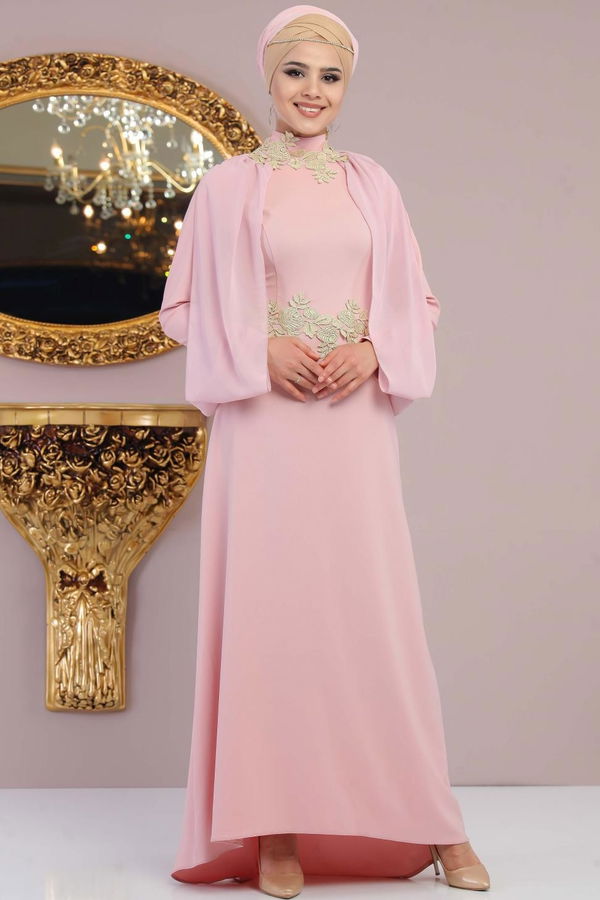 Elbise Siyah  Pembe - 1138 PEMBE