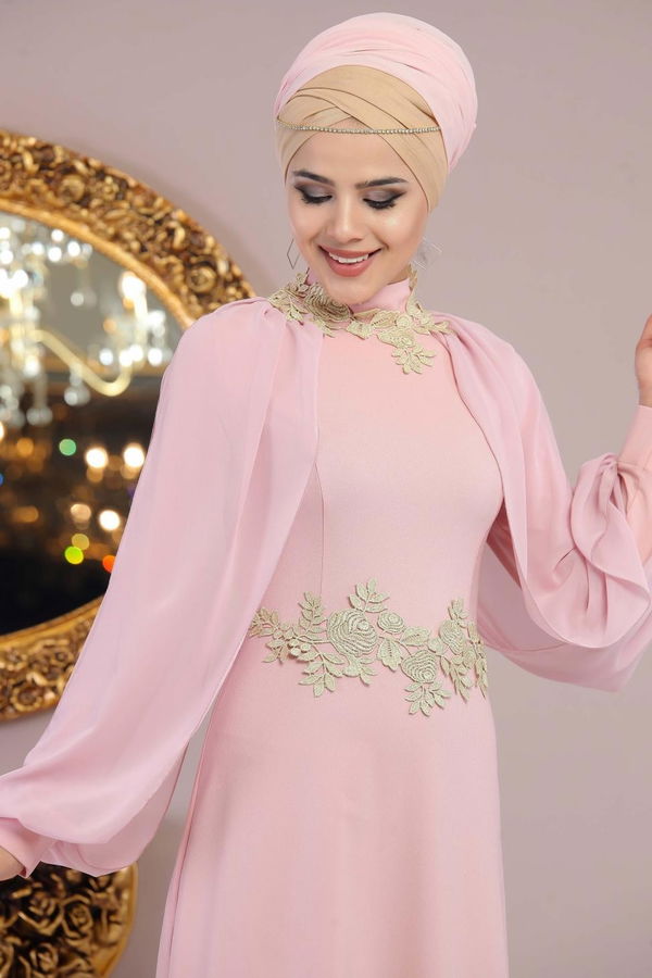 Elbise Siyah  Pembe - 1138 PEMBE