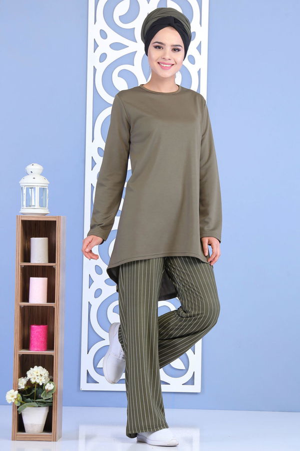 Tunik Pantolon Bordo Haki - 7143