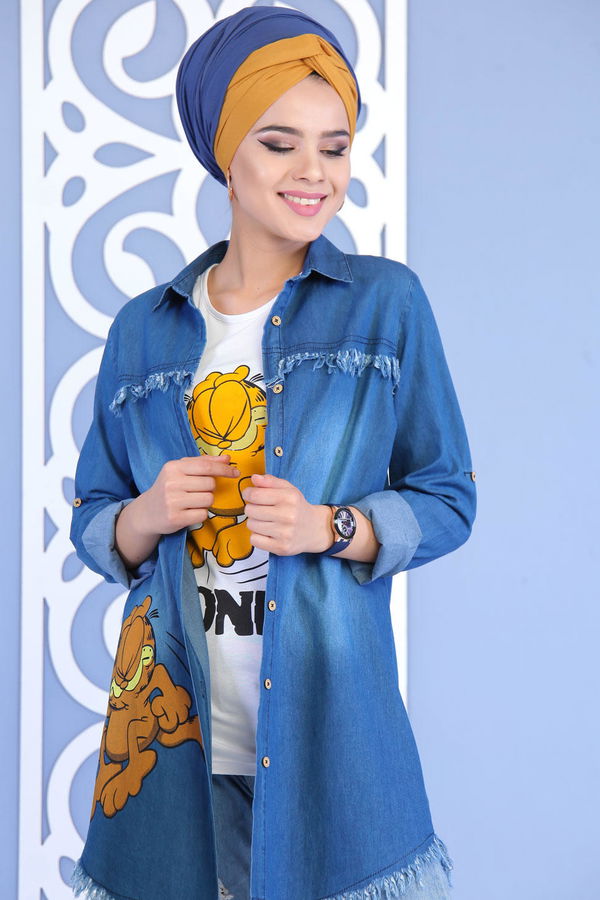Kot Tunik T shirt Takım Mavi - 02 7167 Mavi - 7167 MAVİ