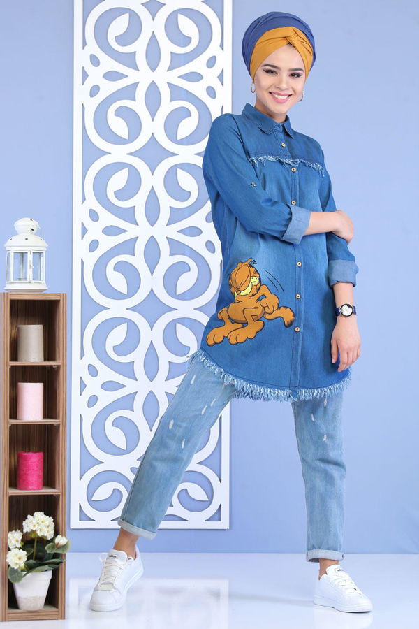 Kot Tunik T shirt Takım Mavi - 02 7167 Mavi - 7167 MAVİ