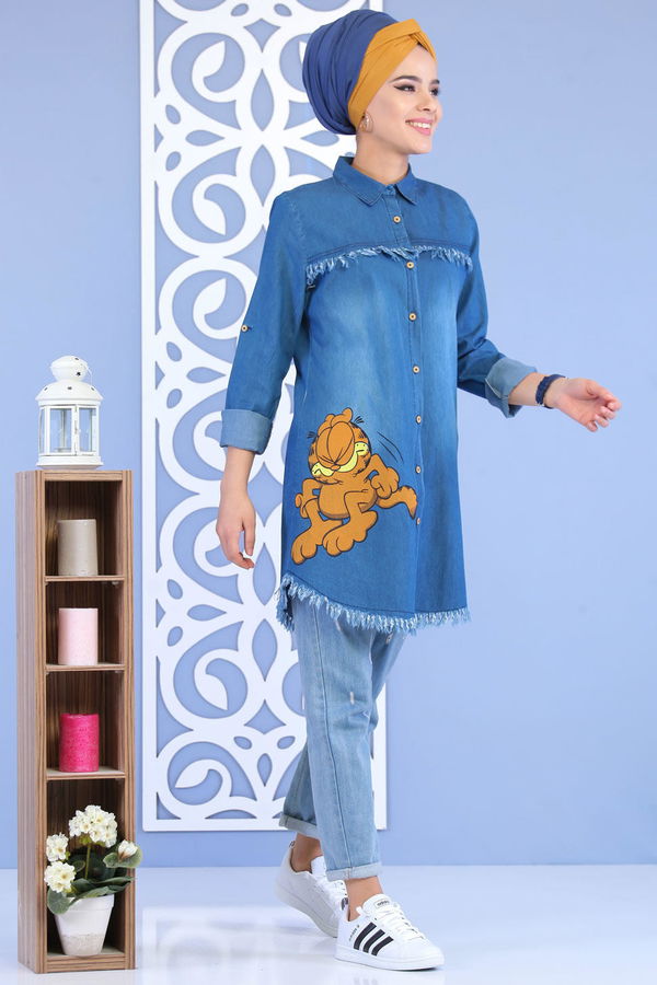 Kot Tunik T shirt Takım Mavi - 02 7167 Mavi - 7167 MAVİ
