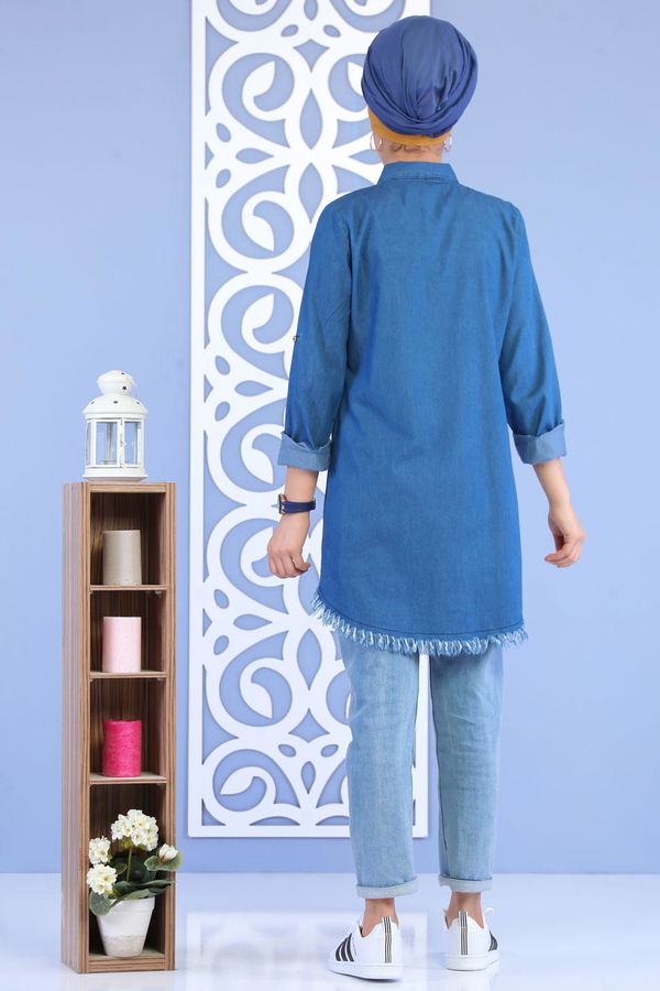Kot Tunik T shirt Takım Mavi - 02 7167 Mavi - 7167 MAVİ