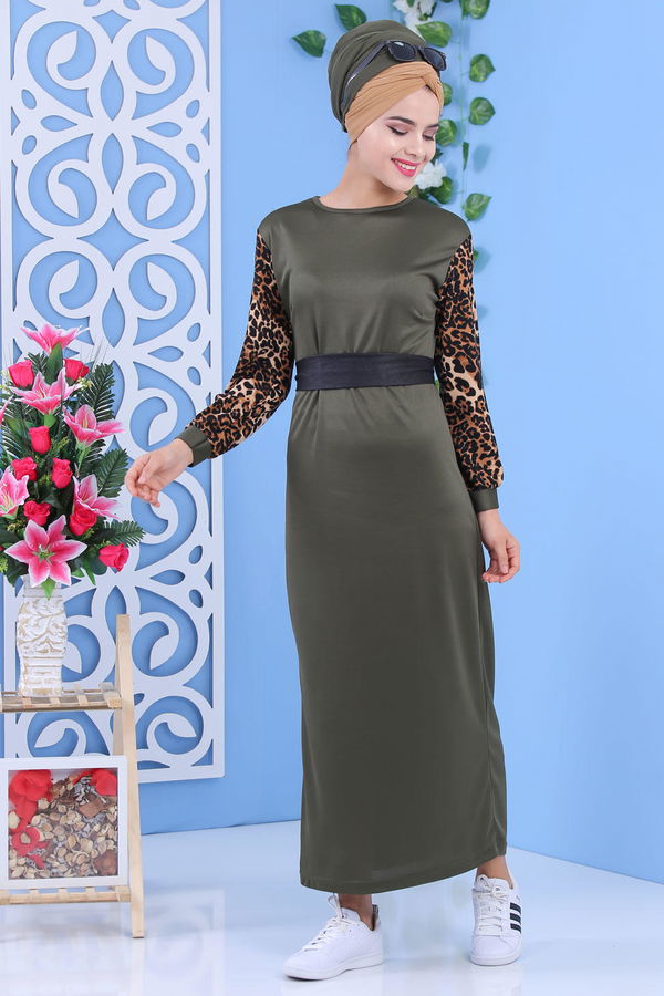 Elbise Siyah Haki - 7089 HAKİ