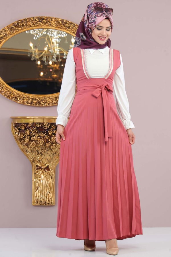 Pliseli Jile Gül - 02 1128 Pembe - 1128 PEMBE