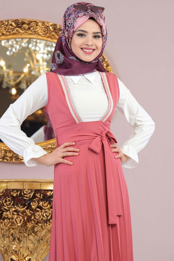 Pliseli Jile Gül - 02 1128 Pembe - 1128 PEMBE