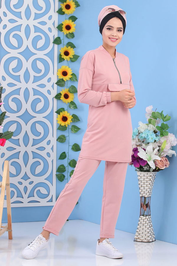 Tunik Pantolon Pudra - 02 7195 Pembe - 7195
