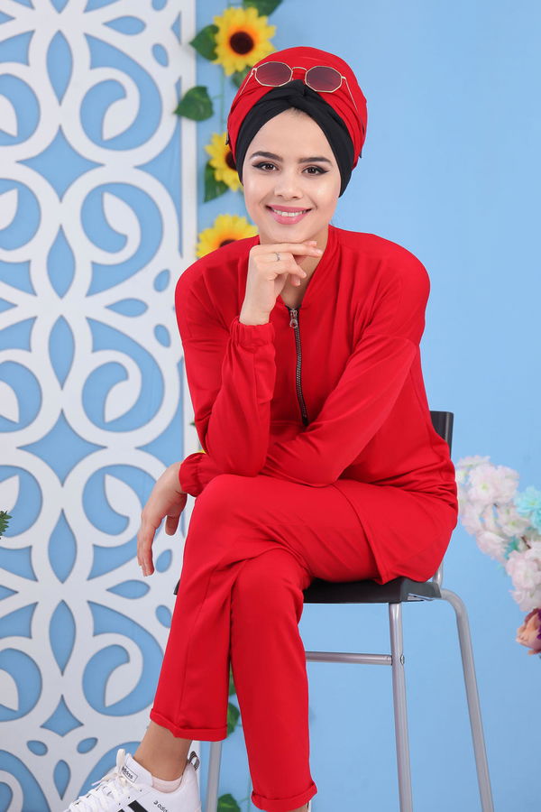 Tunik Pantolon Kırmızı - 02 7195 Kırmızı - 7195