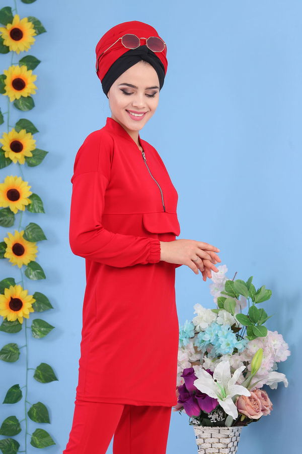 Tunik Pantolon Kırmızı - 02 7195 Kırmızı - 7195