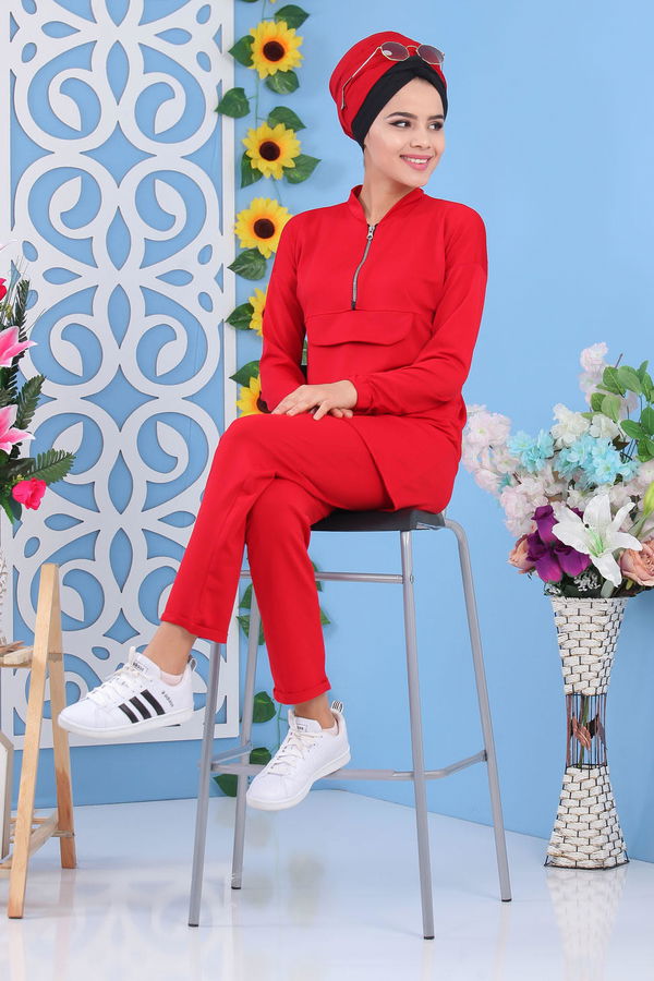 Tunik Pantolon Kırmızı - 02 7195 Kırmızı - 7195