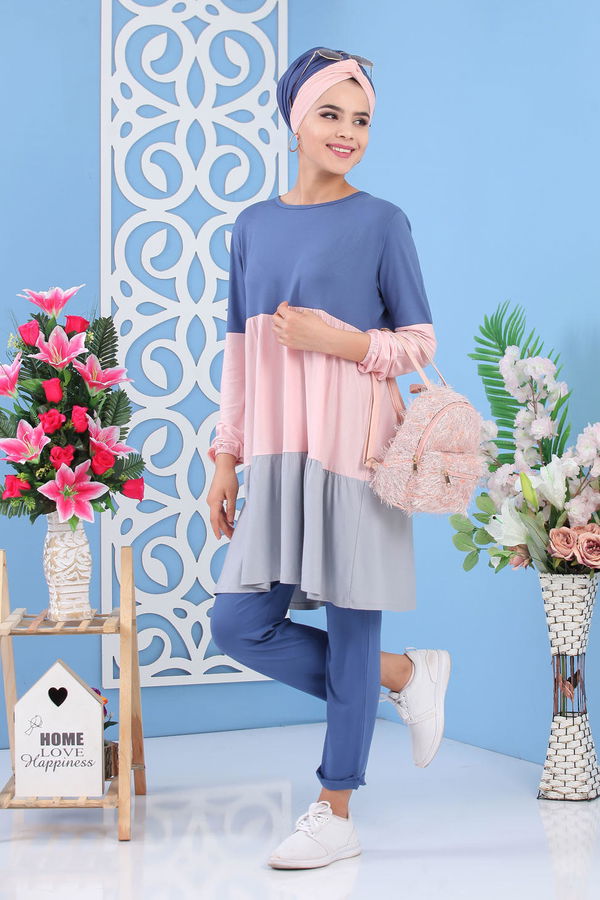 Tunik Pantolon Mavi - 02 7159 Mavi - 7159 MAVİ