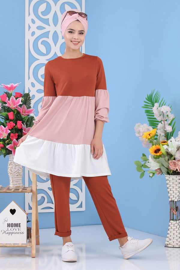 Tunik Pantolon Taba - 02 7245 Taba - 7245