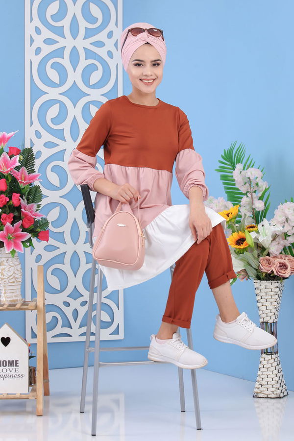 Tunik Pantolon Taba - 02 7245 Taba - 7245