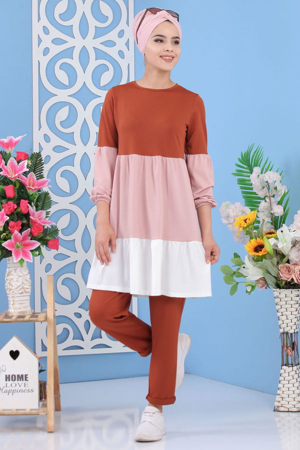 Tunik Pantolon Taba - 02 7245 Taba - 7245