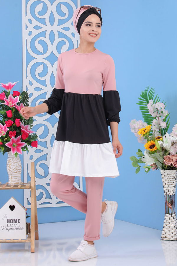 Tunik Pantolon Pudra - 02 7245 Pembe - 7245