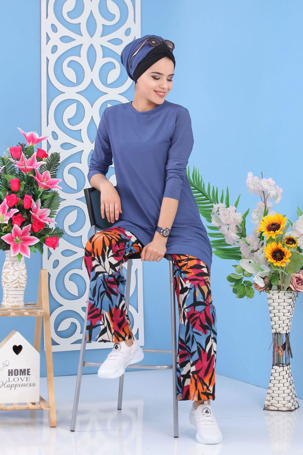 Tunik Pantolon İndigo - 02 7251 Mavi - 7251
