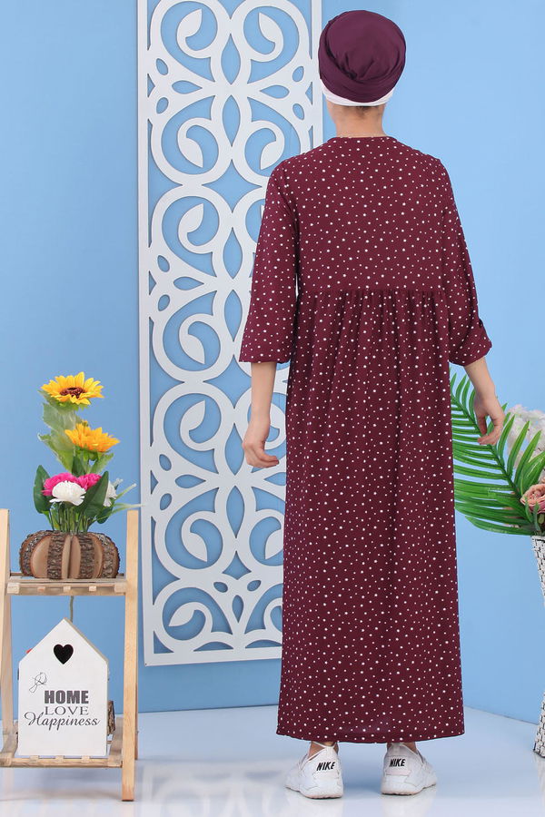 Yıldız Baskılı Elbise Mor - 02 7112 Mor - 7112