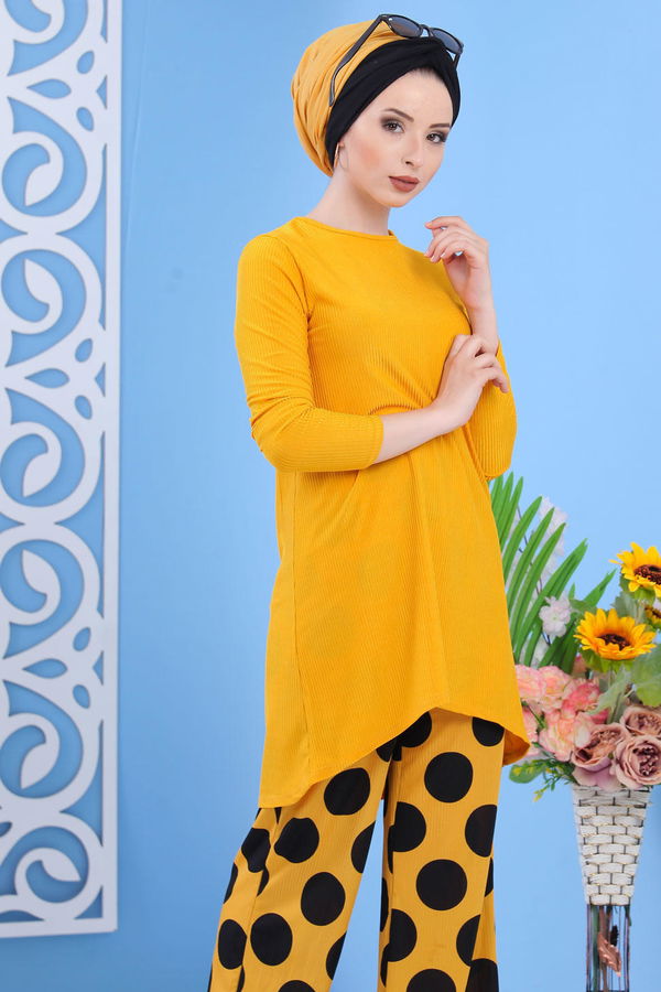 Tunik Pantolon Hardal - 02 7297 Sarı - 7297