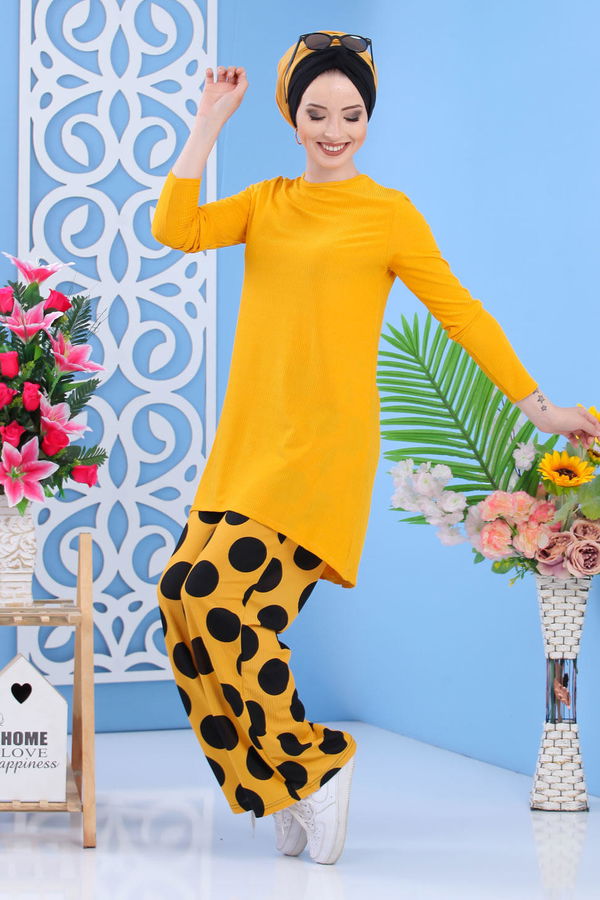 Tunik Pantolon Hardal - 02 7297 Sarı - 7297