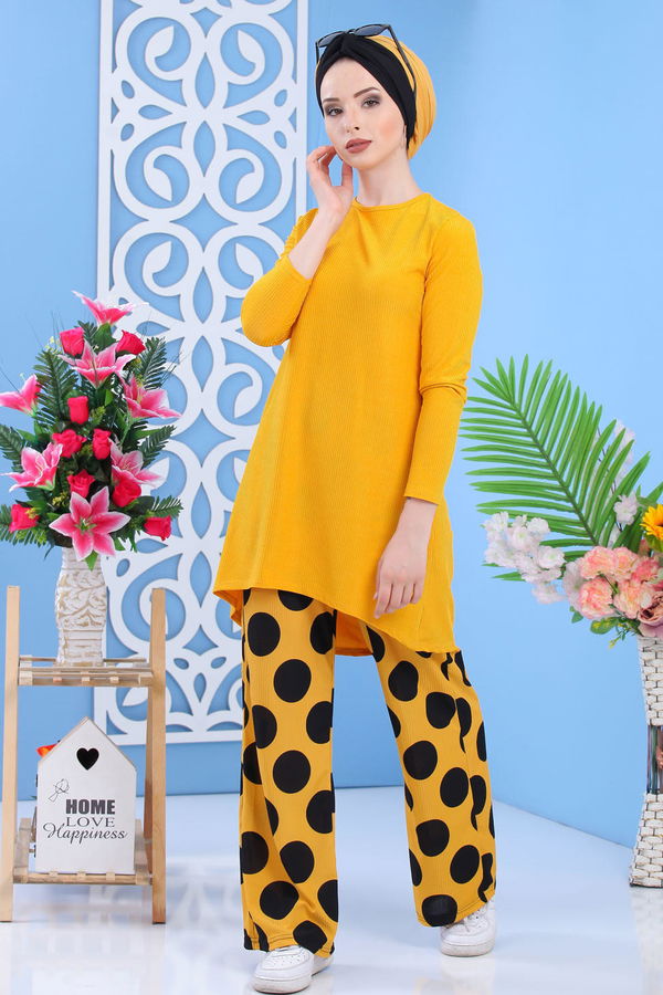 Tunik Pantolon Hardal - 02 7297 Sarı - 7297