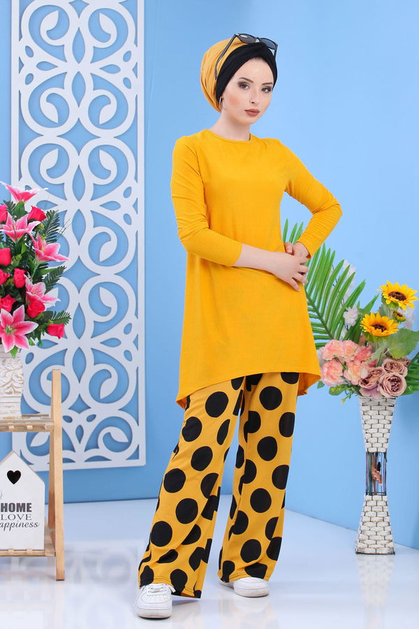 Tunik Pantolon Hardal - 02 7297 Sarı - 7297