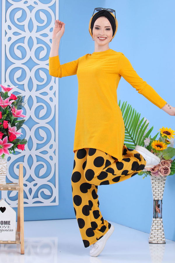 Tunik Pantolon Hardal - 02 7297 Sarı - 7297