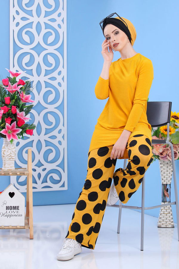 Tunik Pantolon Hardal - 02 7297 Sarı - 7297