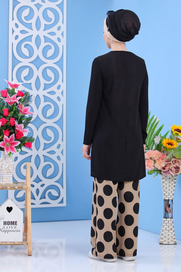 Tunik Pantolon Siyah Vizon - 02 7297 Siyah - 7297