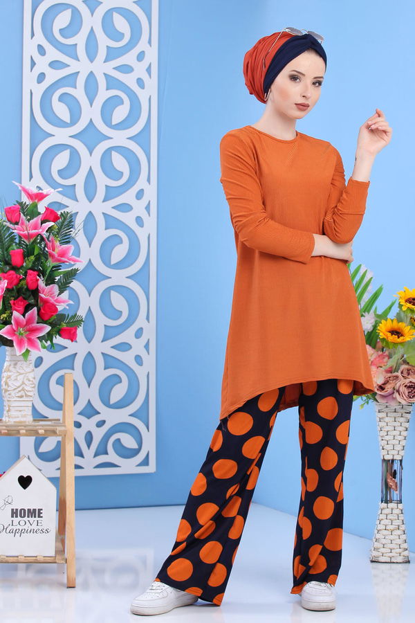Tunik Pantolon Taba - 02 7297 Taba - 7297