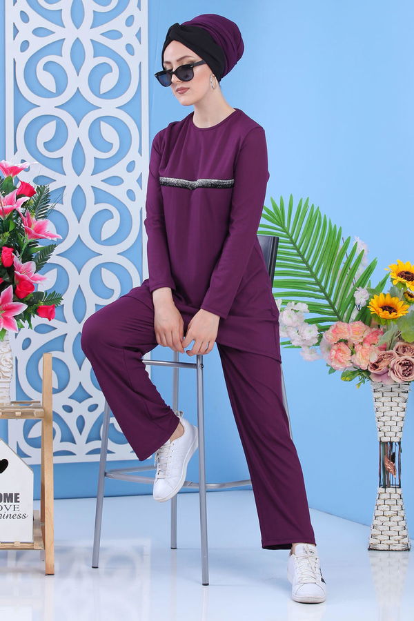 Tunik Pantolon mor - 02 7302 Mor - 7302