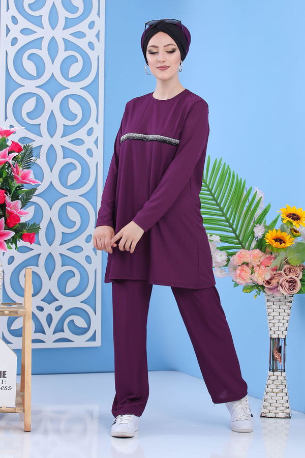 Tunik Pantolon mor - 02 7302 Mor - 7302