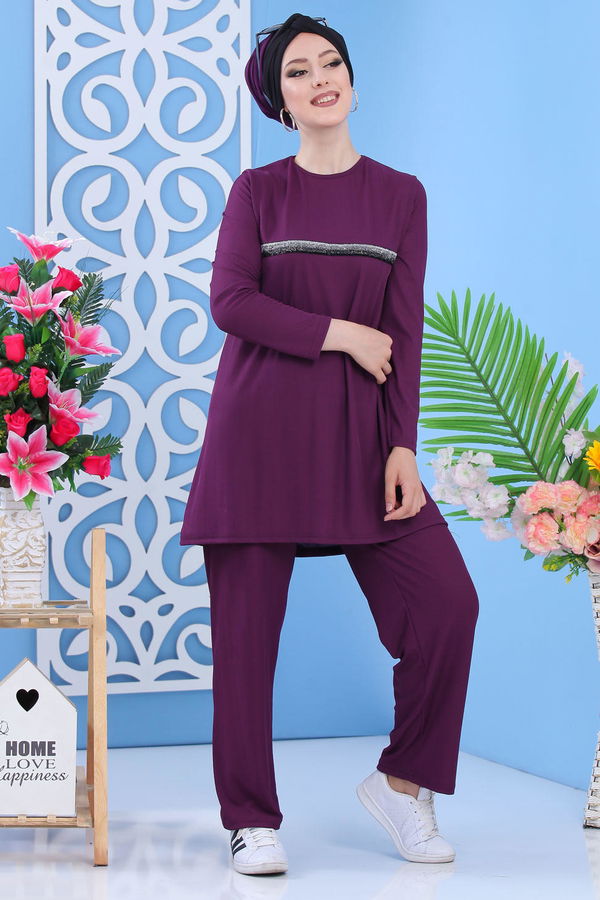 Tunik Pantolon mor - 02 7302 Mor - 7302