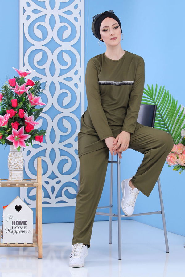 Tunik Pantolon haki - 02 7302 Haki - 7302