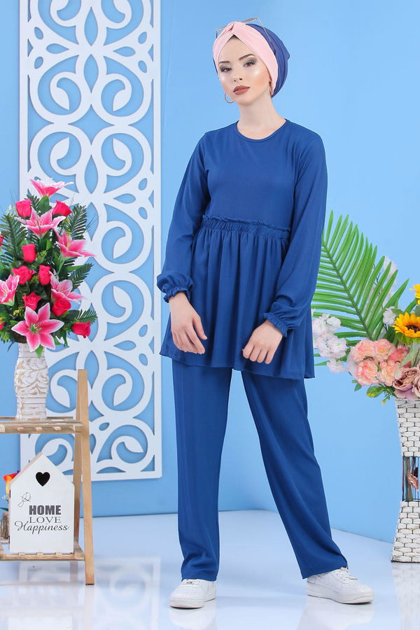 Tunık Pantolon Saks - 02 7304 Mavi - 7304
