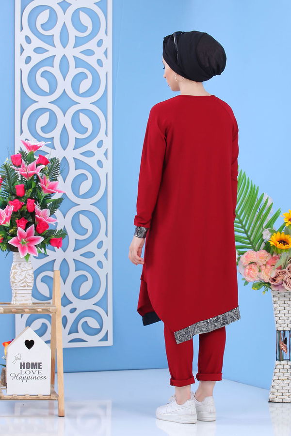Tunik Pantolon Kombin Bordo - 02 7081 Bordo - 7081