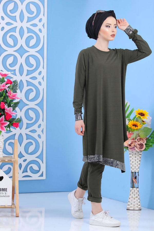 Tunik Pantolon Kombin Haki - 02 7081 Haki - 7081