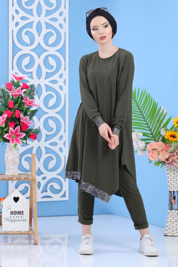 Tunik Pantolon Kombin Haki - 02 7081 Haki - 7081
