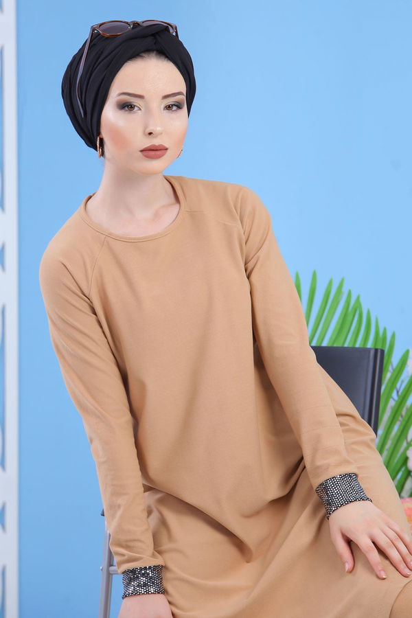 Tunik Pantolon Kombin Taş - 02 7081 Bej - 7081