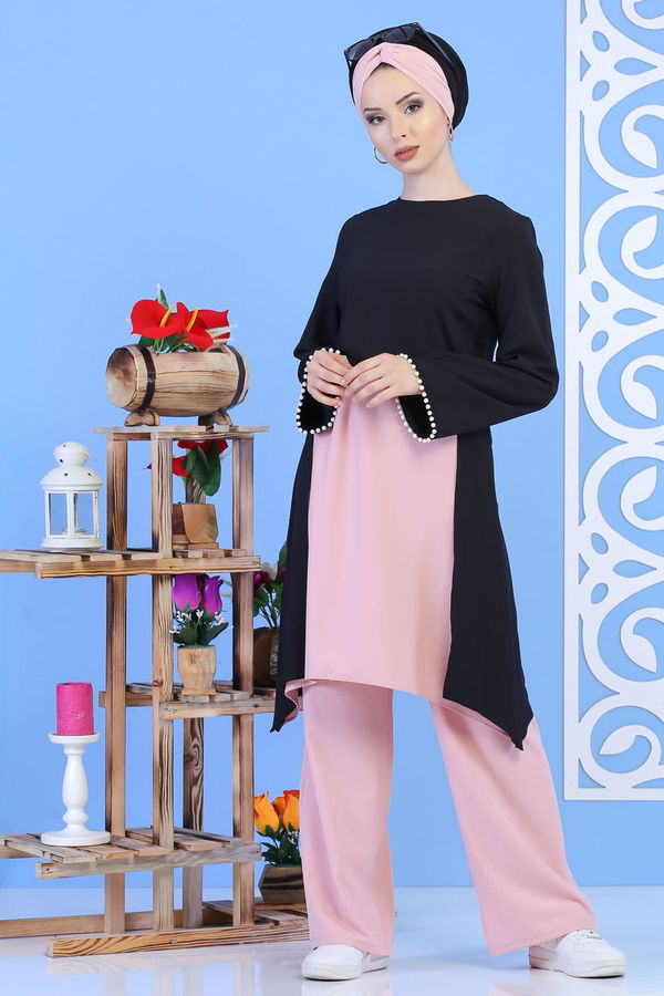 Tunik Pantolon Siyah Pudra - 02 1133 Siyah - 1133