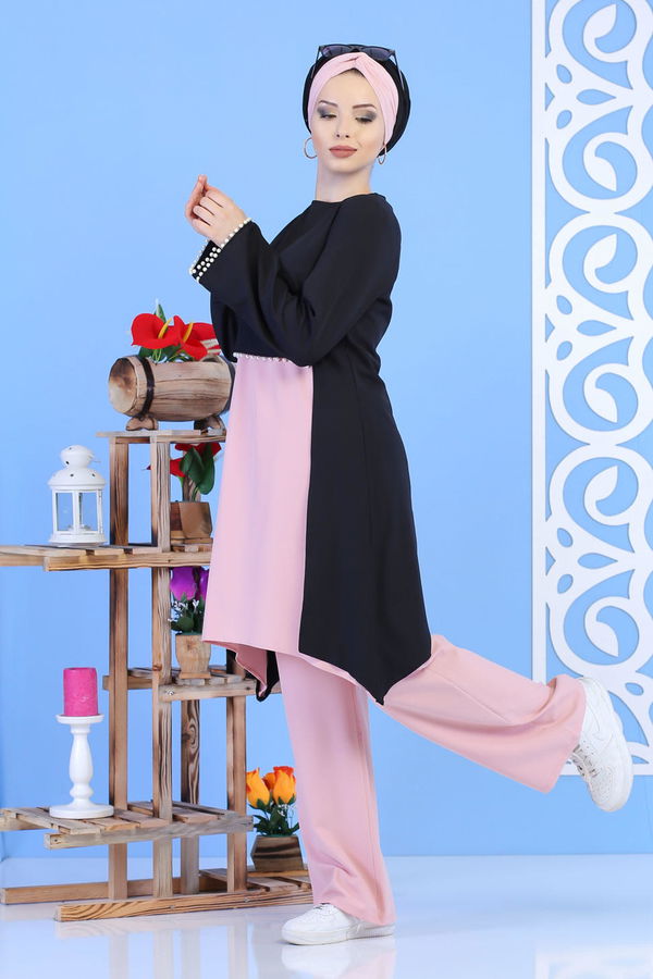 Tunik Pantolon Siyah Pudra - 02 1133 Siyah - 1133