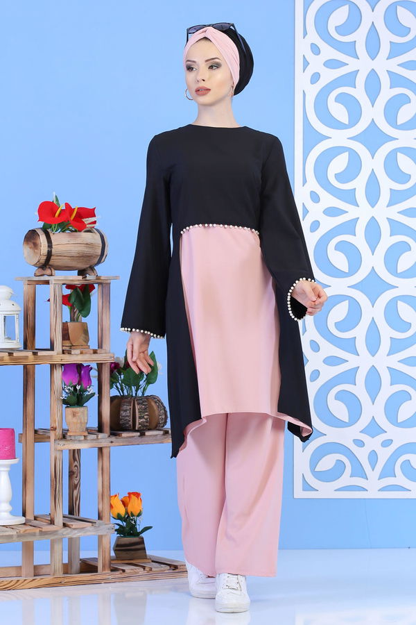 Tunik Pantolon Siyah Pudra - 02 1133 Siyah - 1133