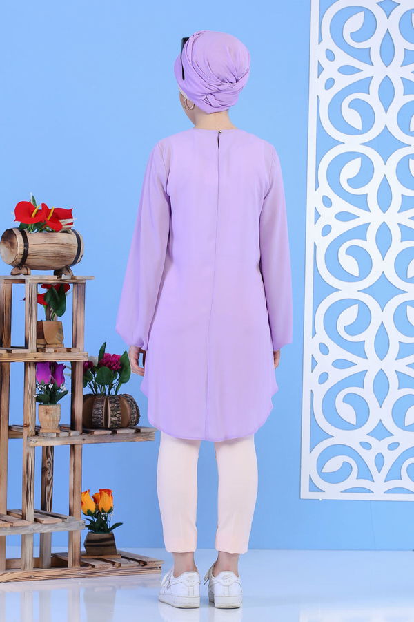 Tunik Pantolon Lila Açık Pudra - 02 1127 Pembe - 1127