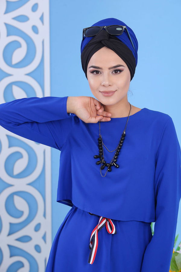 Elbise Siyah Mavi - 1111 MAVİ