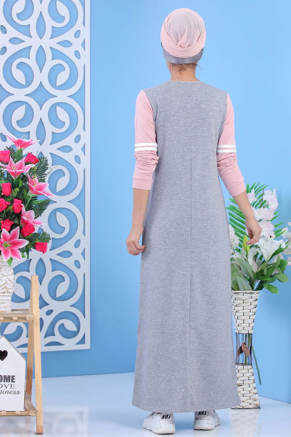 Elbise Siyah Pembe - 5122