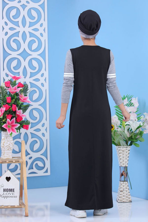Elbise Siyah Gri - 02 5122 Siyah - 5122