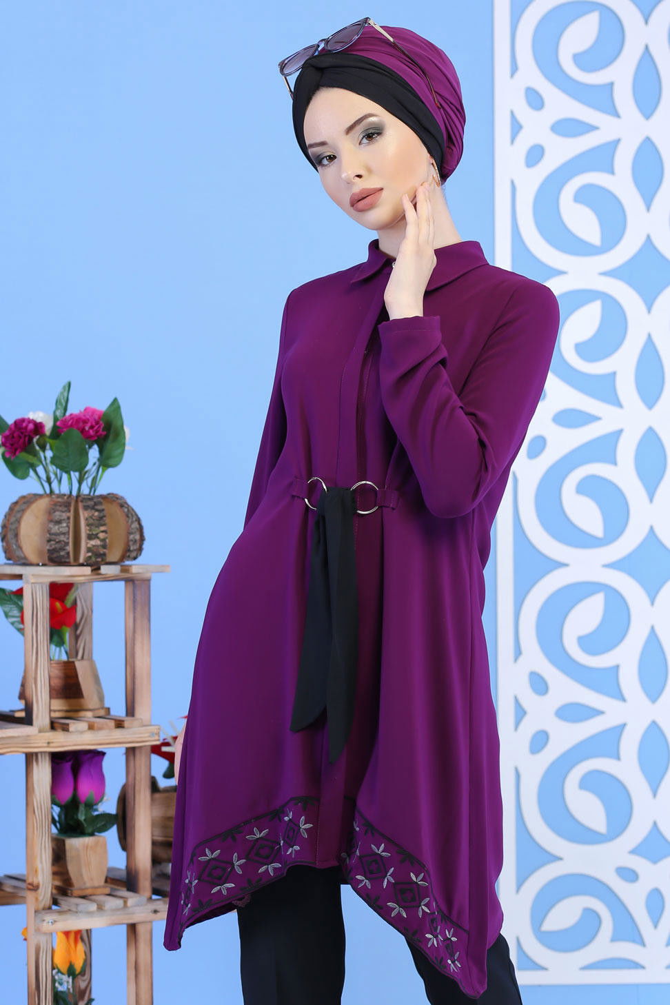 Tunik Pantolon Mürdüm Siyah - 02 1164 Siyah - 1164 SİYAH