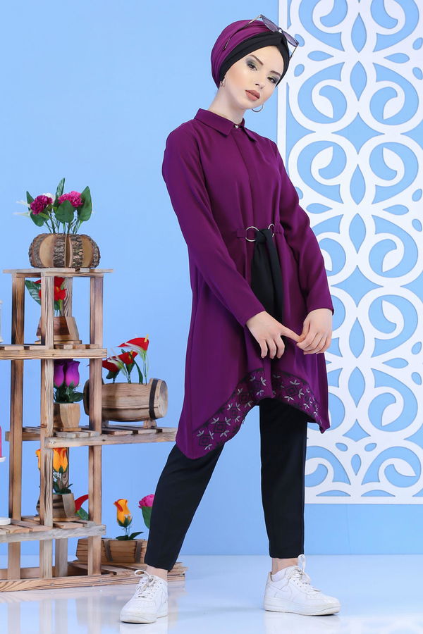 Tunik Pantolon Mürdüm Siyah - 02 1164 Siyah - 1164 SİYAH