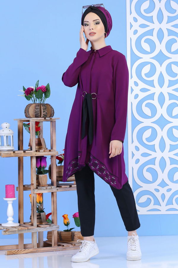 Tunik Pantolon Mürdüm Siyah - 02 1164 Siyah - 1164 SİYAH