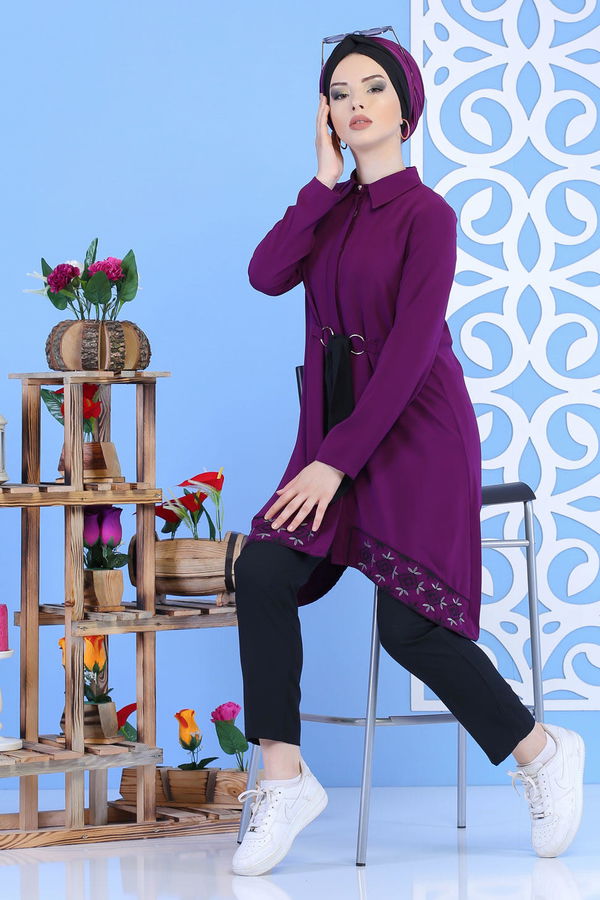 Tunik Pantolon Mürdüm Siyah - 02 1164 Siyah - 1164 SİYAH